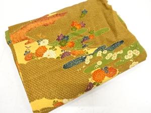 アンティーク　ヱ霞に菊・梅・楓模様　着尺反物